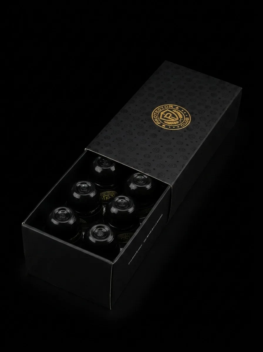 Estuche Protector abierto con las ocho unidades de 50 ml