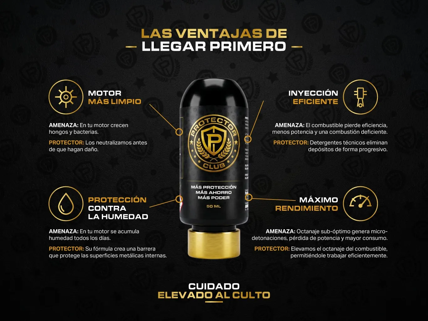 Infografía: las cuatro amenazas del motor y cómo las neutraliza Protector