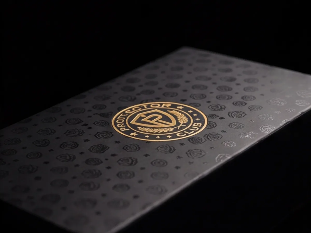 Estuche premium Protector Club con el emblema en dorado — presentación del kit MotoShot